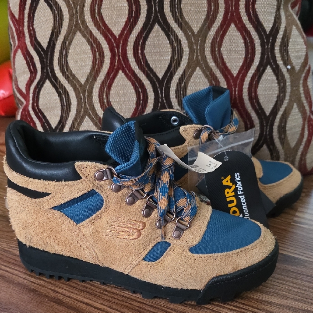 New Balance Tan Suede & Blue Trail Sneakers - Unisex (No Box)